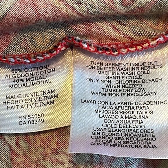 Jones New York Sport patchwork print peasant band bottom 3/4 sleeve size 1X - Picture 9 of 9